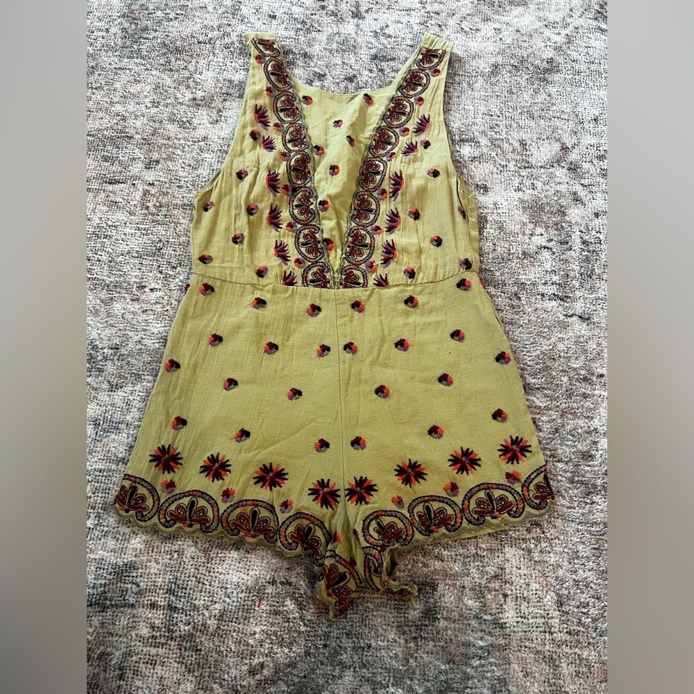 Free People Margarita Embroidered Sleeveless Romper Size 0 - Picture 2 of 4
